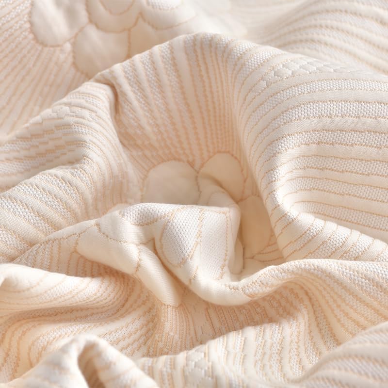 100% Cotton Muslin Throw Blanket, Lightweight Washed Cotton Blanket