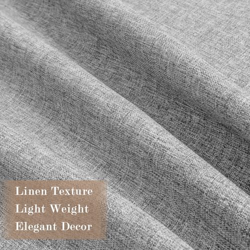 Fcosie Pinch Pleat Extra Long Linen Blackout Curtains 108 Inch Length