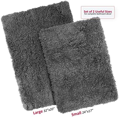Clara Clark Bathroom Rugs, Ultra Soft Shaggy Bath Mats - 2 Piece Set