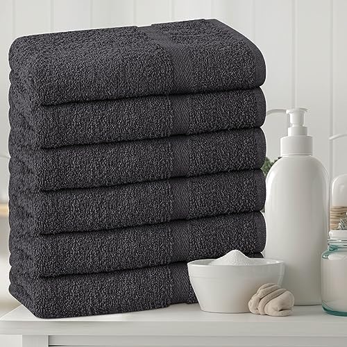 Towel and Linen Mart 100% Cotton Grey 12 Pack Medium Bath Towel Set