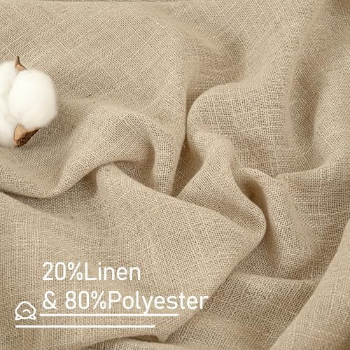 LAMIT Brown Sheer Linen Curtains for Living Room 96 Inches Long 2
