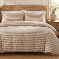 Herside King Duvet Cover Set,100% Cotton Double Gauze,Beige Apricot