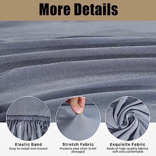 6Pack Dining Room Chair Covers, Stretch Chair Cover, Grey