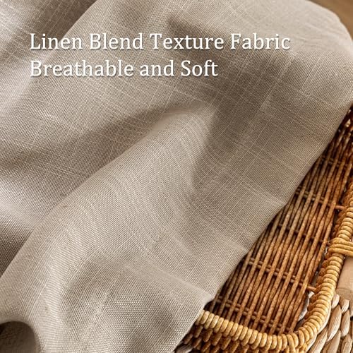 MYSKY HOME Taupe Curtains 96 Inches Long for Living Room Sliding Glass