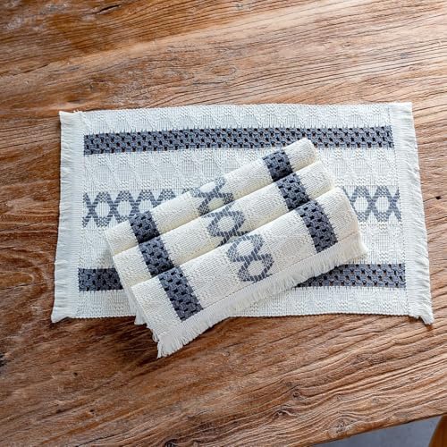 Daesar 2 Placemats, Rectangular Table Mats Weave Geometric Striped