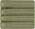 SUPERIOR Cotton 4-Piece Solid and Ribbed Hand Towel Set, Hand Towels