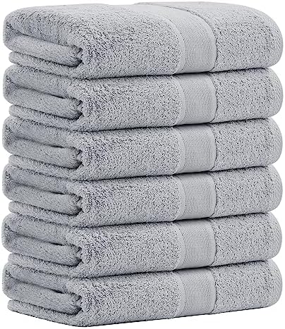 Aibaser Viscose from Bamboo and Cotton Bath Towels Set of 6-27x54 Inch