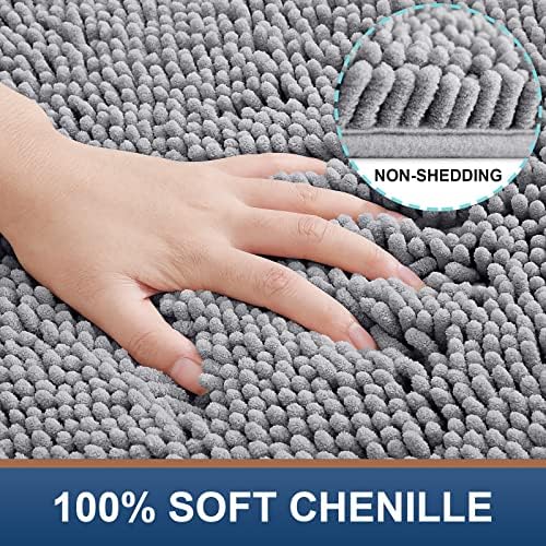Smiry Luxury Chenille Bath Rug Set, 2 Piece Extra Soft and Absorbent