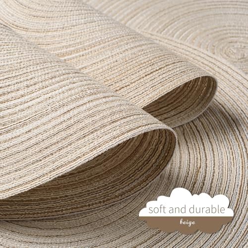 FunWheat Round Braided Placemats Set of 8 Place mats for Dining Tables
