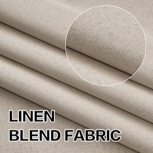 DONREN Thermal Insulated Linen Full Blackout Curtains 37x84 Inches
