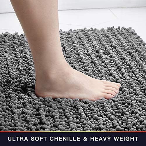 Walensee Large Bathroom Rug Non Slip Bath Mat (24x60 Inch Gery) Water