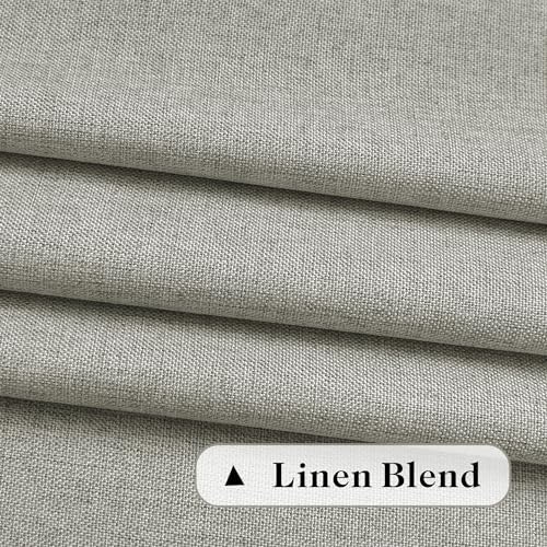 DONREN Linen Blend Back Tab Curtains Semi Sheer 50 x 96 Inch Light