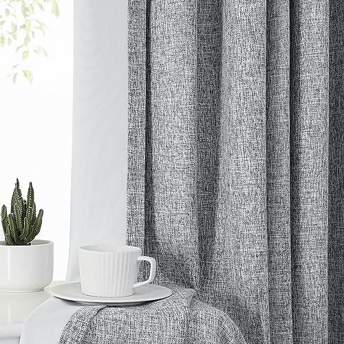 Central Park Dark Grey Pinch Pleat Blackout Curtain with Hooks