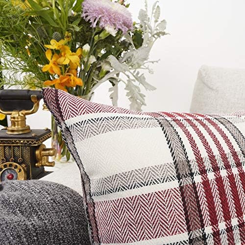 YOUR SMILE Retro Farmhouse Buffalo Tartan Chequer Stripe Plaid Cotton