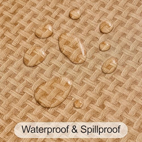 LIBERECOO Round Vinyl Tablecloth, Tassel Edge, 70 Inch