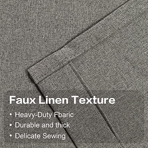 Burlap Textured Faux Linen Absolutely Blackout Curtain Drapers for