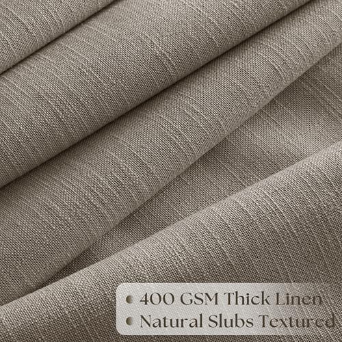 Greige Pinch Pleated Linen Curtains 108 Inch Long 100 Inch Wide 1