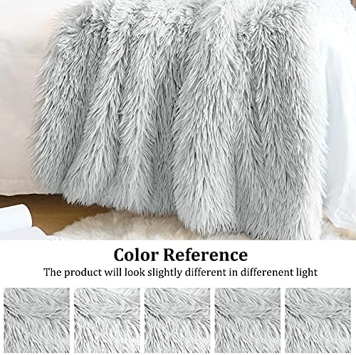 JONIYEAR Decorative 2.8" Long Hair Soft Fuzzy Faux Fur Throw Blanket
