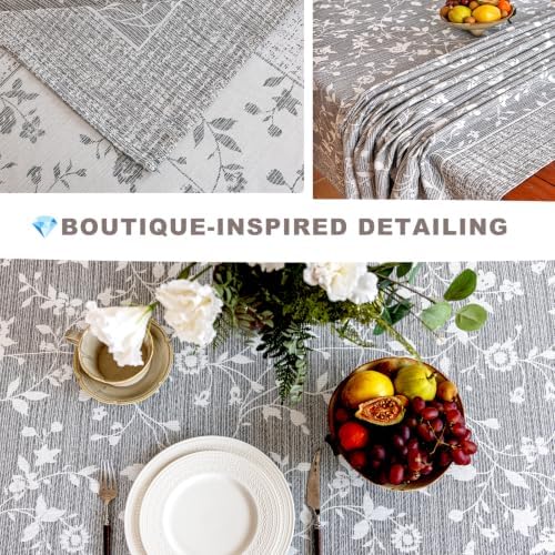 Midsummer Breeze French Country Gray Floral Tablecloth Rectangle