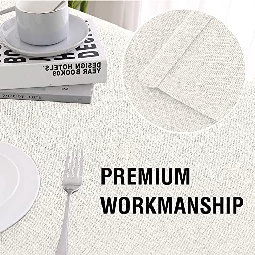 H.VERSAILTEX Linen Textured Tablecloth Round 70 inch Waterproof