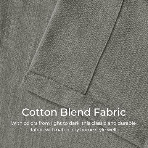 TWOPAGES Slate Gray Cotton Linen Pinch Pleated Curtains, 100Wx108L,1