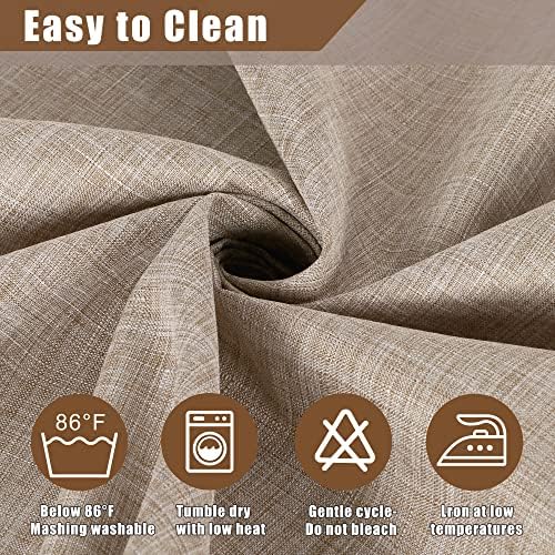 Fitable Nature Faux Linen Tablecloth Rectangle 54x108 Inch for 6 Ft