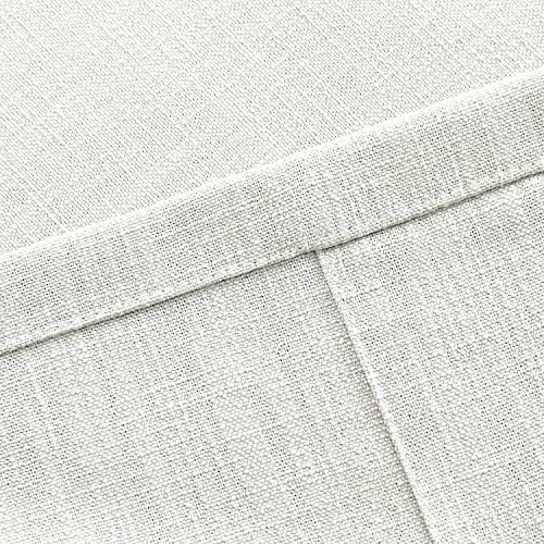 Frelement Off White Linen Curtains Back Tab & Rod Pocket Indoor Drapes