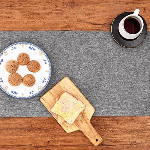 Mebakuk Linen Farmhouse Table Runner Large Burlap Style Soft and