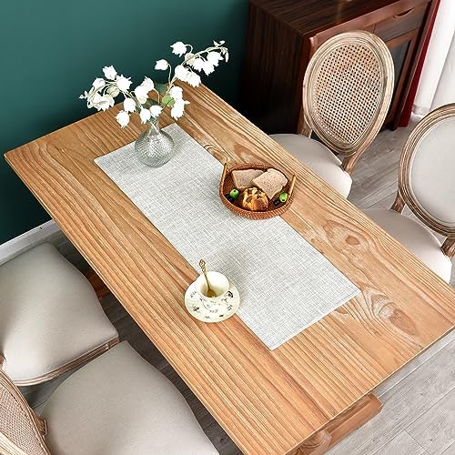 NEWISHER Reversible Double Layer Small Table Runner Faux Linen