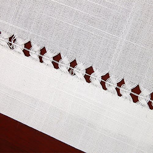 Grelucgo Handmade Hemstitched Natural Rectangle White Lace Table