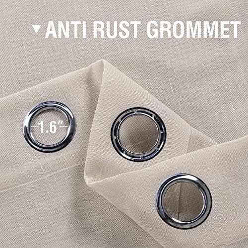 H.VERSAILTEX Natural Linen Blended Semi Sheer Curtains 84 Inches Long