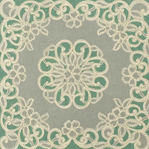 Creative Home Ideas Set of 2 Lace & Embroidery Applique Pillow Covers