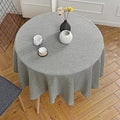 IsolaY Round Tablecloth Cotton Linen Plain Table Cloth Cover Diameter