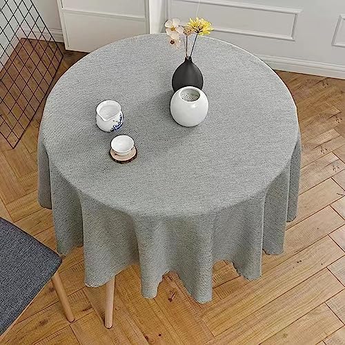 IsolaY Round Tablecloth Cotton Linen Plain Table Cloth Cover Diameter