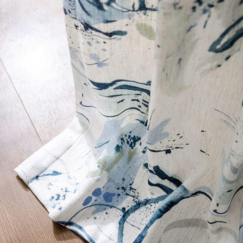 White Pinch Pleated Linen Curtains 84 Inch Length 1 Panel for Living