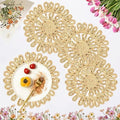 IcosaMro 12 Inch Boho Round Woven Placemats for Dining Table Set of 4