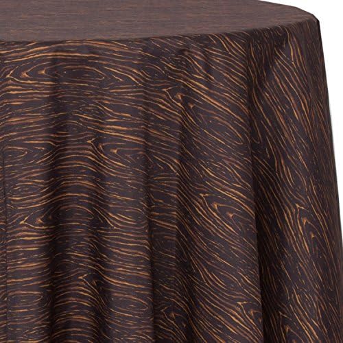 Ultimate Textile Faux Bois 90-Inch Round Patterned Tablecloth