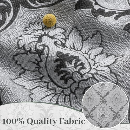 Soft Vintage Jacquard Sheer Curtain, Grey Hollow Seersucker Grommet