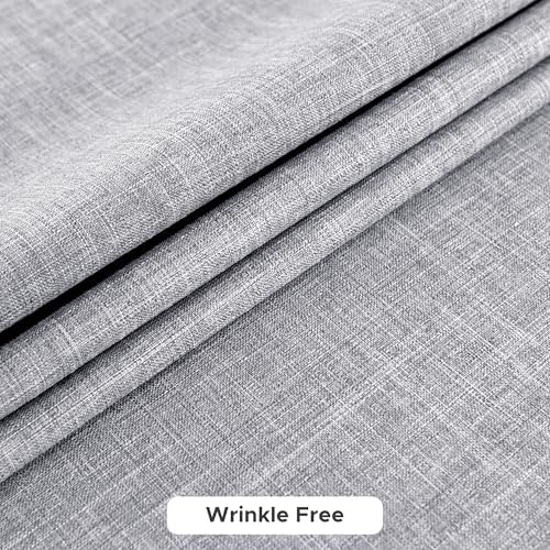 Fitable 2 Pack Faux Linen Square Tablecloths, 54 x 54 Inch, Light Grey