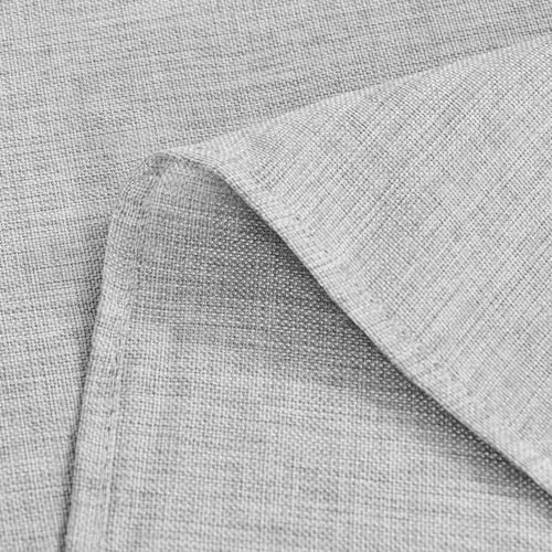 Hiasan 60 x 120 Inch Faux Linen Rectangle Tablecloth, Light Grey