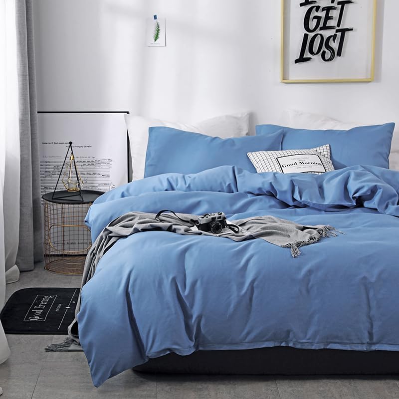 Textured Solid Duvet Cover Set,Microfiber Bedding, Soft Comforter