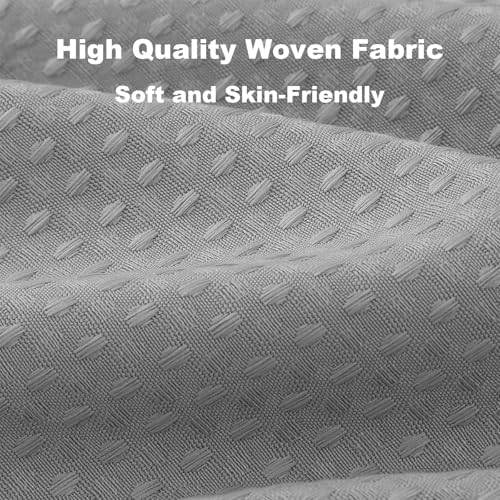 Gray Waffle Shower Curtain, Waterproof Shower Curtain Set for Hotel