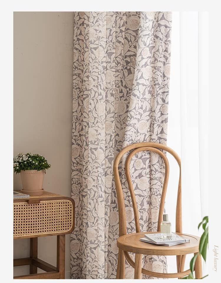 Beige Linen Back Tab Curtains 96 Inch Length for Living Room 1 Panel