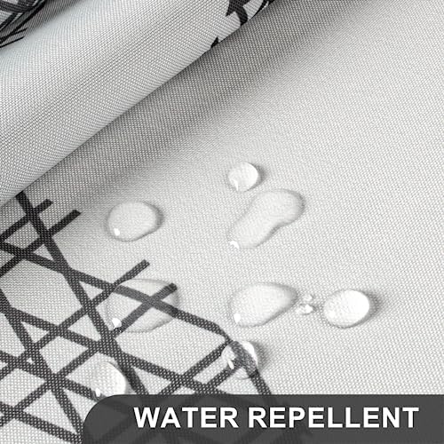 AmazerBath Grey Shower Curtain, Washable Cloth Gray Dots Shower