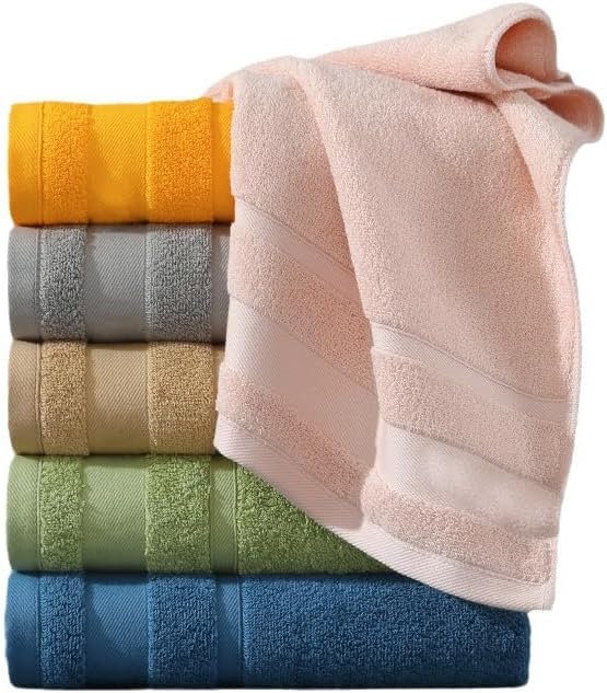 6pcs All‐Cotton Solid Washcloth for Home,13.78 * 28.74in,White