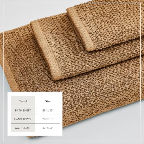 Great Bay Home 100% Cotton 6 Piece Bath Sheet Set - Absorbent
