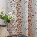 Mrs.Naturall Rusty Orange Curtains 63 Inch Length for Bedroom 2 Panels