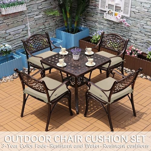 Favoyard Outdoor Chair Cushions 19" W x 19" D x 2" T Set of 4, Beige