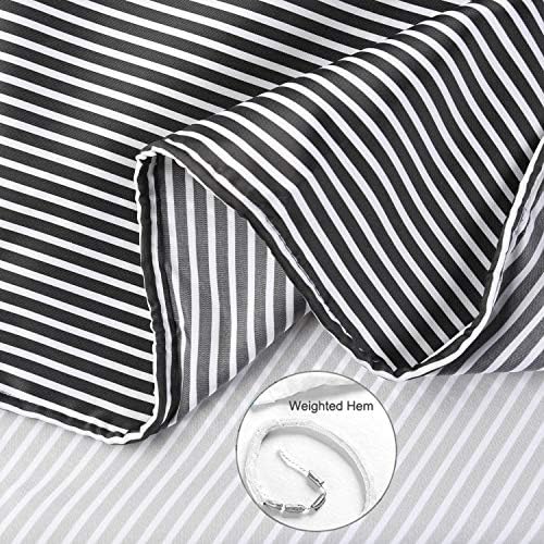 Shower Curtain Black and Grey, Shower Curtain for Men Bathroom White