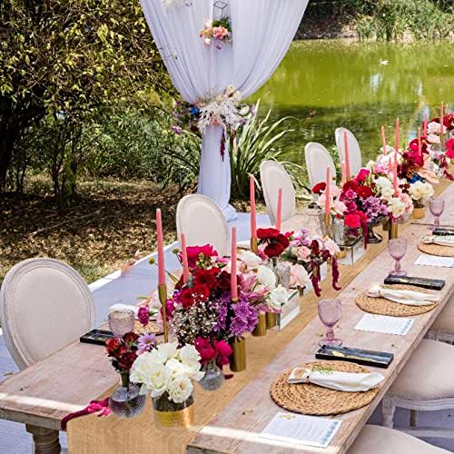 12 x 72 Inch Jute Table Runner 10PCS Burlap Wedding Table Runners Jute